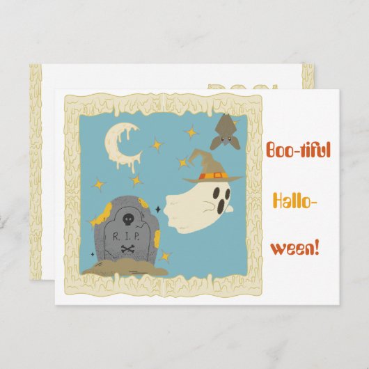 Halloween Ghobly Briefkaart (Voorkant / Achterkant)