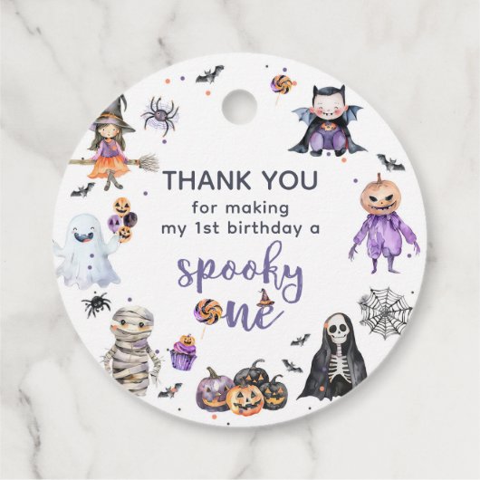 Halloween Ghost 1e Verjaardagsfeest Bedankjes Labels (Achterkant)