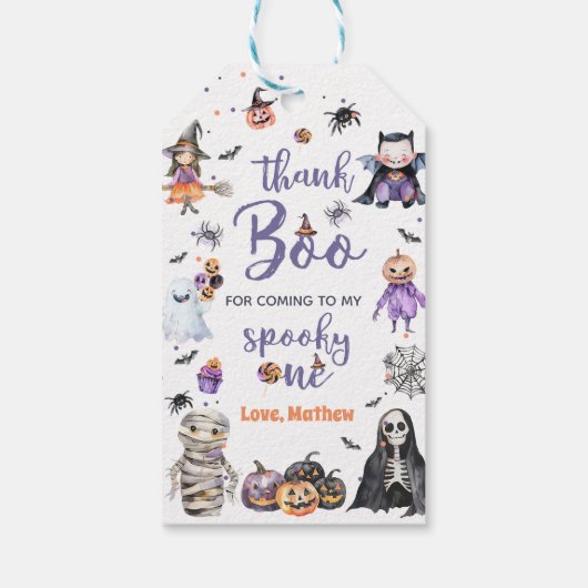 Halloween Ghost 1e Verjaardagsfeest Cadeaulabel (Achterkant)