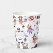 Halloween Ghost 1e Verjaardagsfeest Papieren Bekers (Achterkant)