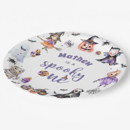 Halloween Ghost 1e Verjaardagsfeest Papieren Bordje (Gekanteld)