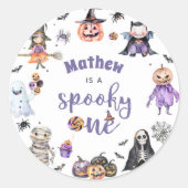 Halloween Ghost 1e Verjaardagsfeest Ronde Sticker (Voorkant)