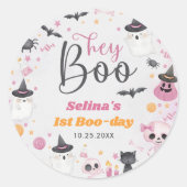 Halloween Ghost 1e Verjaardagsfeest Ronde Sticker (Voorkant)