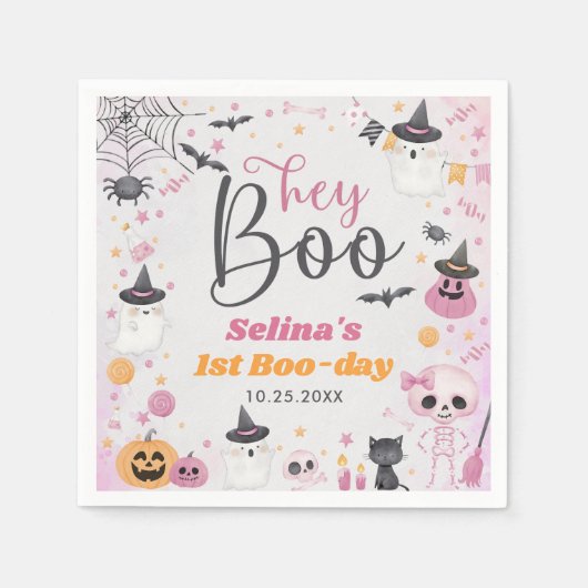 Halloween Ghost 1e Verjaardagsfeest Servet (Voorkant)