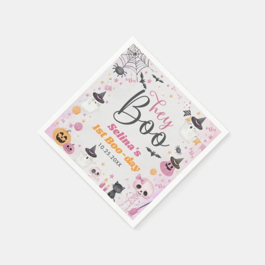 Halloween Ghost 1e Verjaardagsfeest Servet (Hoek)