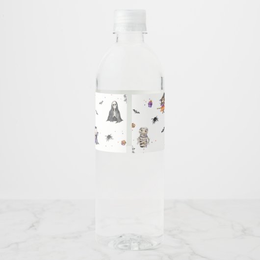 Halloween Ghost 1e Verjaardagsfeest Waterfles Etiket (Achterkant)