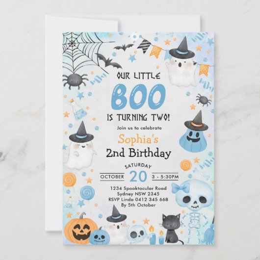 Halloween Ghost 2e verjaardag Kaart (Voorkant)