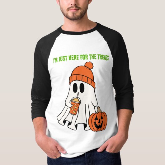 Halloween Ghost 3/4 Sleeve Shirt (Voorkant)