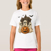 Halloween Ghost and Pumpkin Cute Spooky T-Shirt (Voorkant)