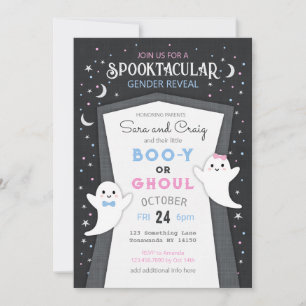Halloween ghost baby gender onthullen uitnodiging