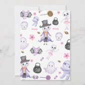 Halloween Ghost Baby Girl Shower Party Kaart (Achterkant)