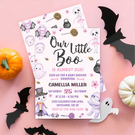 Halloween Ghost Baby Girl Shower Party Kaart