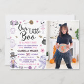 Halloween Ghost Baby Meisje Douche Party Foto Kaart (Voorkant)