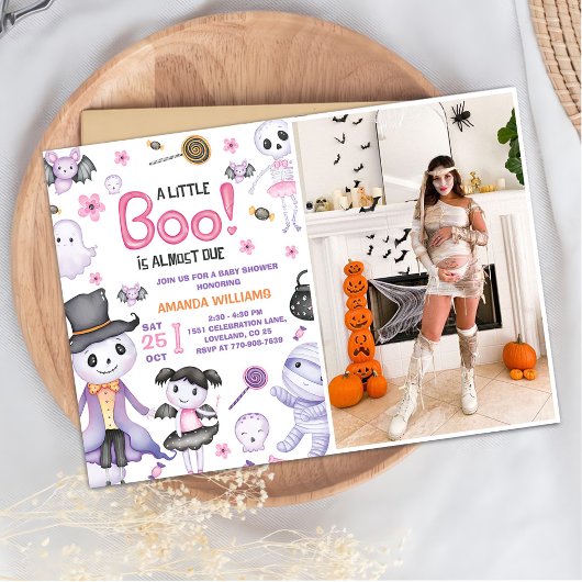 Halloween Ghost Baby Meisje Douche Party Foto Kaart