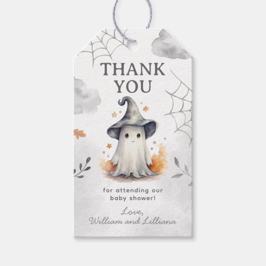 Halloween Ghost Baby shower Bedankt Label Cadeaulabel (Voorkant)