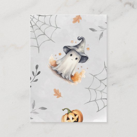 Halloween Ghost Baby shower Boek Aanvraag Informatiekaartje (Achterkant)