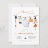 Halloween Ghost Baby shower Clothesline Kaart (Voorkant)