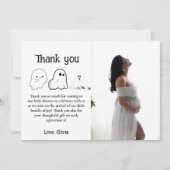 Halloween Ghost Baby shower dank u kaart (Voorkant)