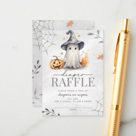 Halloween Ghost Baby shower Diaper Raffle Informatiekaartje