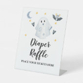 Halloween Ghost Baby shower Diaper Raffle Reclamebord Met Voetstuk (Voorkant)