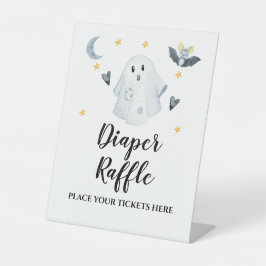 Halloween Ghost Baby shower Diaper Raffle Reclamebord Met Voetstuk