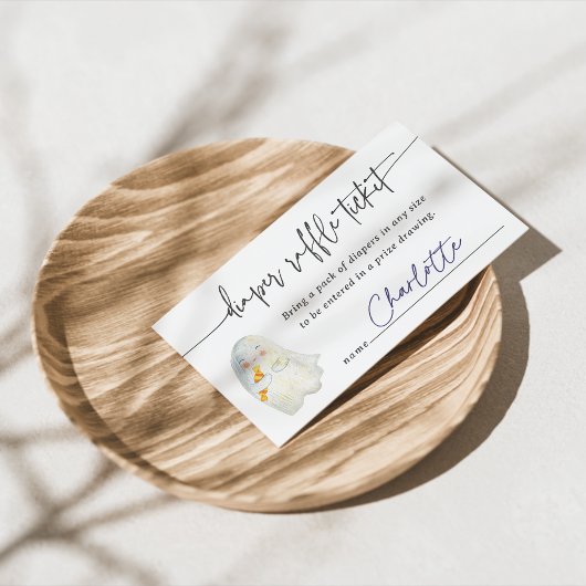 Halloween Ghost Baby Shower Diaper Raffle Ticket Informatiekaartje