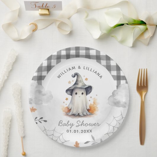 Halloween Ghost Baby shower Papieren Bordje (Huwelijk)