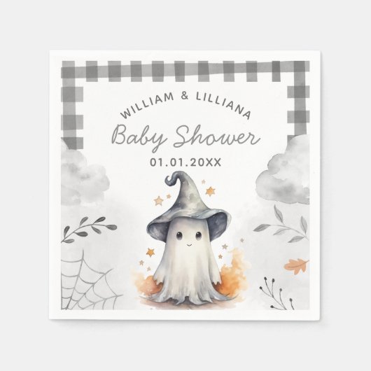 Halloween Ghost Baby shower Papieren servetten (Voorkant)
