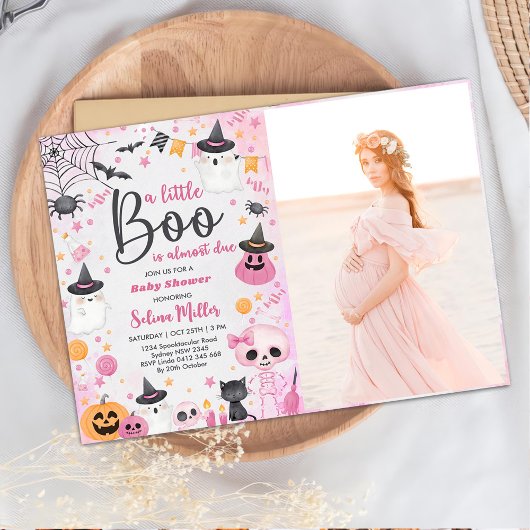 Halloween Ghost Baby shower Party Foto Kaart
