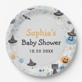 Halloween Ghost Baby shower Party Papieren Bordje (Voorkant)