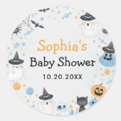 Halloween Ghost Baby shower Party Ronde Sticker (Voorkant)