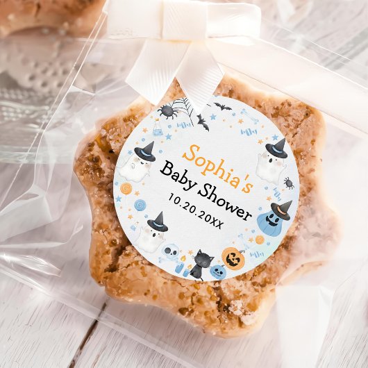 Halloween Ghost Baby shower Party Ronde Sticker