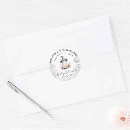 Halloween Ghost Baby shower Sticker (Envelop)