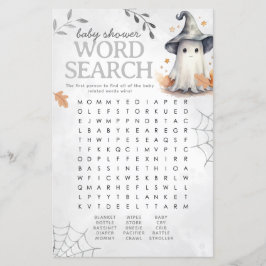Halloween Ghost Baby shower Word Search Spel