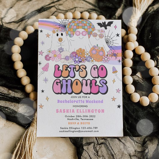 Halloween Ghost Bachelorette Let's Go Ghouls Kaart