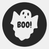 Halloween Ghost Badge Ronde Sticker (Voorkant)
