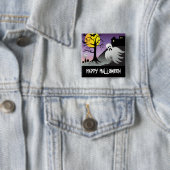 Halloween Ghost Bats 10% uit verkoop Vierkante Button 5,1 Cm (In situ)