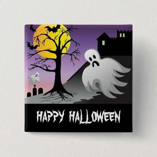 Halloween Ghost Bats 10% uit verkoop Vierkante Button 5,1 Cm (Voorkant)