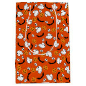 Halloween Ghost Bats Skull Pumpkin Medium Cadeauzakje (Voorkant)