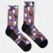 Halloween Ghost Bats Skull Pumpkin Sokken (Rechts)