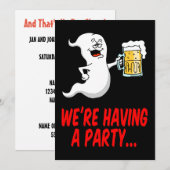 Halloween Ghost Beer Pun Uitnodiging (Voorkant / Achterkant)