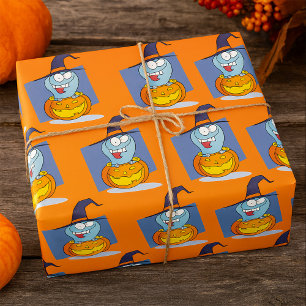 Halloween Ghost beroemd gemaakt door Pumpkin Spook Cadeaupapier