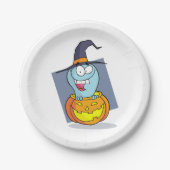 Halloween Ghost beroemd gemaakt door Pumpkin Spook Papieren Bordje (Voorkant)