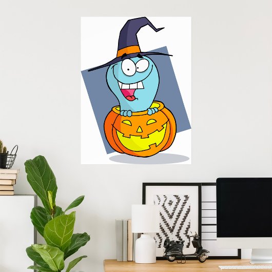 Halloween Ghost beroemd gemaakt door Pumpkin Spook Poster