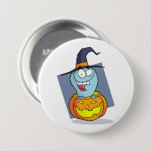 Halloween Ghost beroemd gemaakt door Pumpkin Spook Ronde Button 7,6 Cm (Voorkant /achterkant)