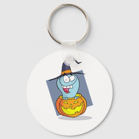 Halloween Ghost beroemd gemaakt door Pumpkin Spook Sleutelhanger (Voorkant)