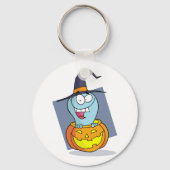 Halloween Ghost beroemd gemaakt door Pumpkin Spook Sleutelhanger (Achterkant)