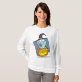 Halloween Ghost beroemd gemaakt door Pumpkin Spook T-shirt (Voorkant volledig)
