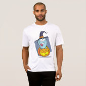 Halloween Ghost beroemd gemaakt door Pumpkin Spook T-shirt (Voorkant volledig)