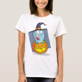 Halloween Ghost beroemd gemaakt door Pumpkin Spook T-shirt (Voorkant)